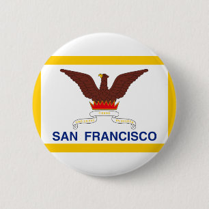 Vlag van San Francisco, Californië Pinback Button