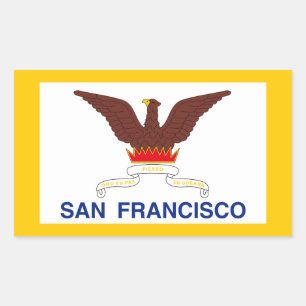 Vlag van San Francisco, Californië, rechthoekig zo Rechthoekige Sticker