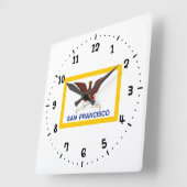 Vlag van San Francisco Square Wall Clock Vierkante Klok (Hoek)