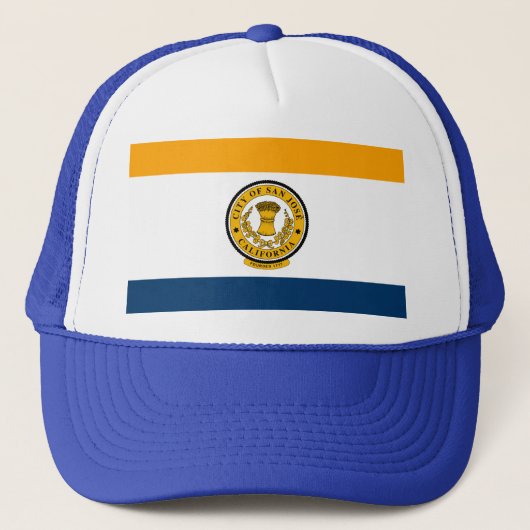 Vlag van San Jose, California Trucker Hat Trucker Pet (Voorkant)