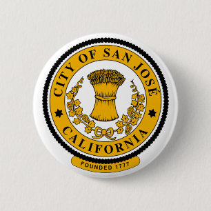 Vlag van San Jose, Californië Ronde Button 5,7 Cm