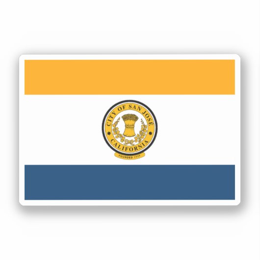 Vlag van San Jose, Californië Sticker (Voorkant)