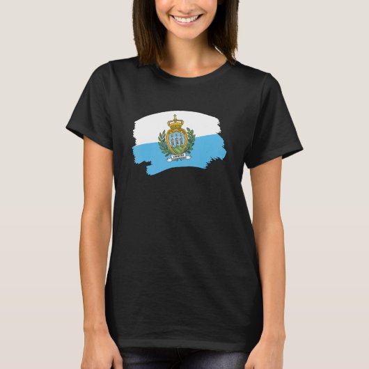 Vlag van San Marino 2 T-shirt (Voorkant)