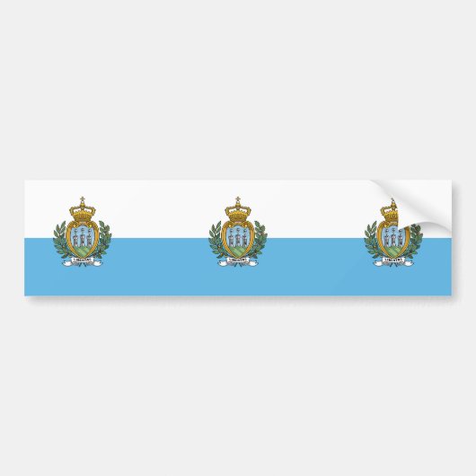 Vlag van San Marino Bumpersticker (Voorkant)