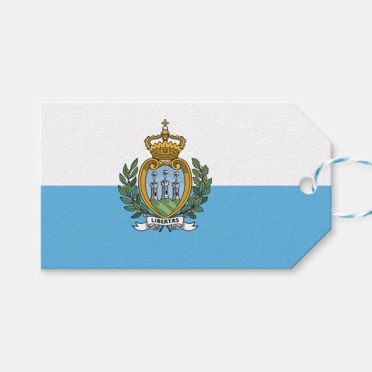 Vlag van San Marino Cadeaulabel (Voorkant (Horizontaal))