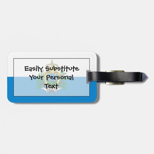 Vlag van San Marino - Easy ID Personal Bagagelabel (Achterkant horizontaal)