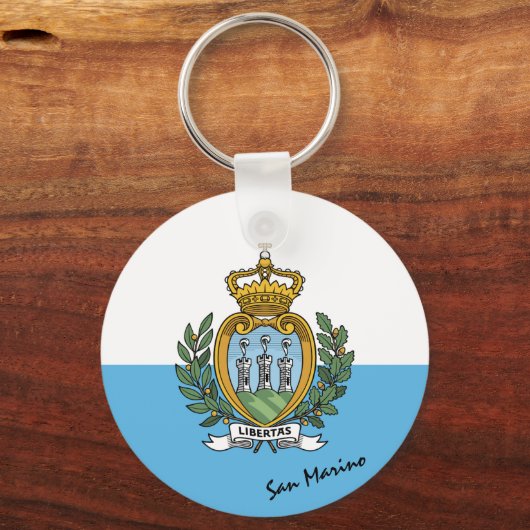 Vlag van San Marino en patriotten van San Marino Sleutelhanger (Voorkant)