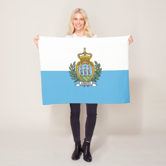 Vlag van San Marino Fleece Deken (In situ)