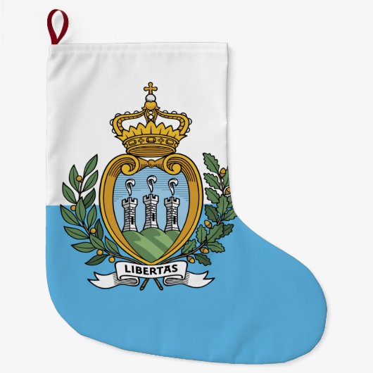 Vlag van San Marino Grote Kerstsok (Voorkant)