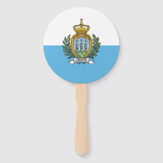 Vlag van San Marino Handwaaier (Voorkant)