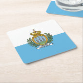 Vlag van San Marino Kartonnen Onderzetters (Schuin)