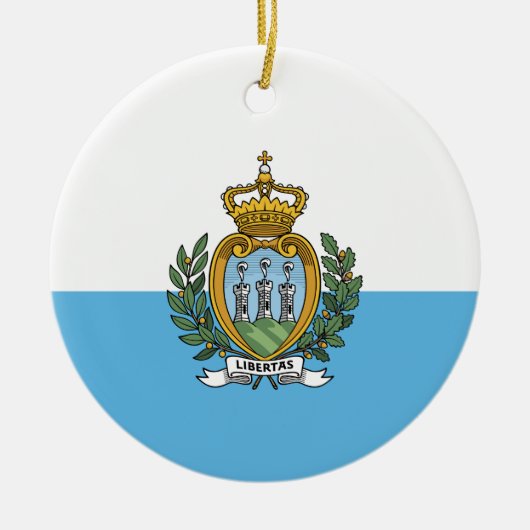 Vlag van San Marino Keramisch Ornament (Voorkant)