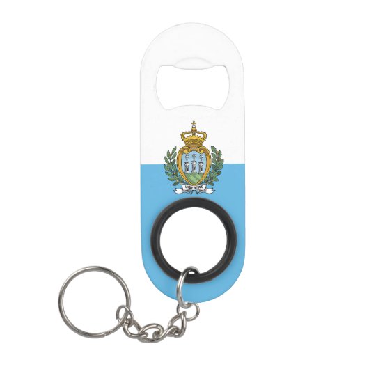 Vlag van San Marino Mini Flessenopener (Voorkant)