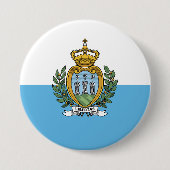 Vlag van San Marino Ronde Button 7,6 Cm (Voorkant)