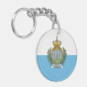 Vlag van San Marino Sleutelhanger (Voorkant Links)