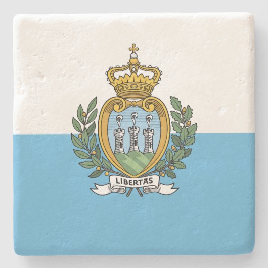 Vlag van San Marino Stenen Onderzetter (Voorkant)