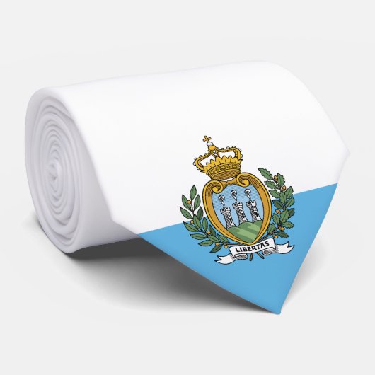 Vlag van San Marino Stropdas (Opgerold)