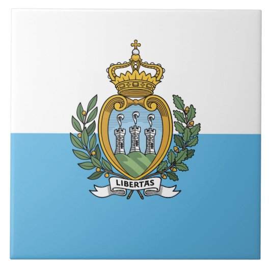 Vlag van San Marino Tegeltje (Voorkant)