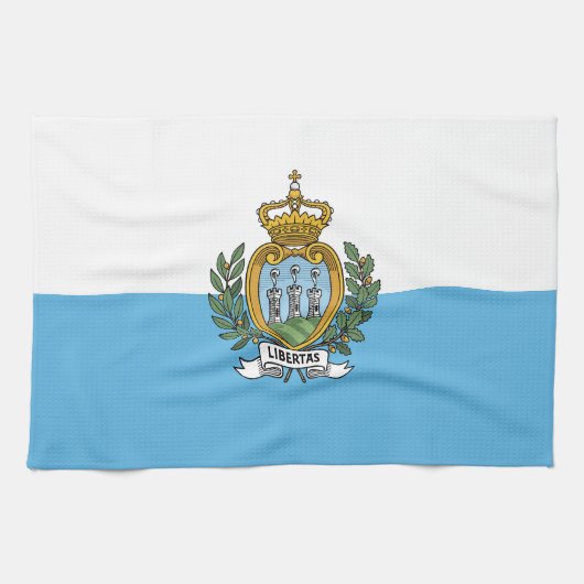 Vlag van San Marino Theedoek (Horizontaal)