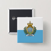 Vlag van San Marino Vierkante Button 5,1 Cm (Voorkant /achterkant)