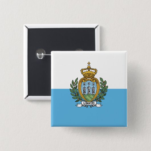 Vlag van San Marino Vierkante Button 5,1 Cm (Voorkant /achterkant)
