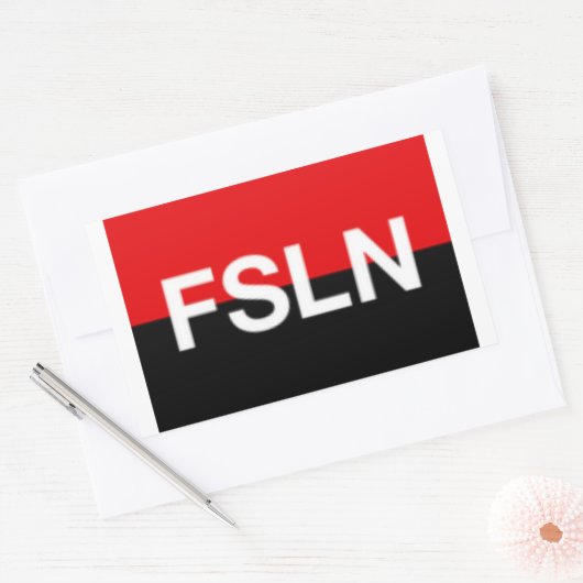 VLAG VAN SANDINISTAS RECHTHOEKIGE STICKER (Envelop)