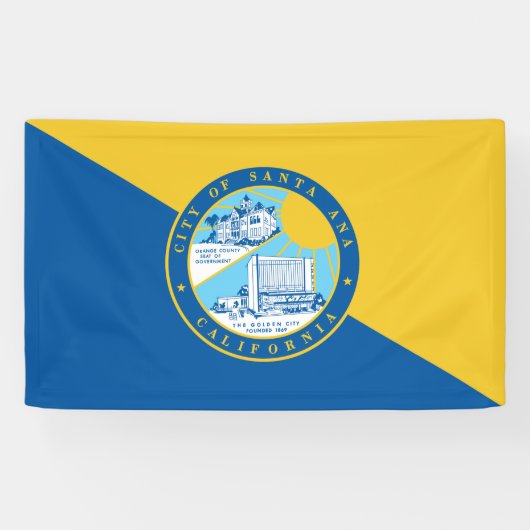 Vlag van Santa Ana (Californië) Spandoek (Horizontaal)