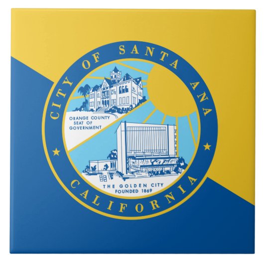 Vlag van Santa Ana (Californië) Tegeltje (Voorkant)