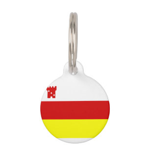 Vlag van Santa Barbara, California Pet ID Tag Huisdierpenning