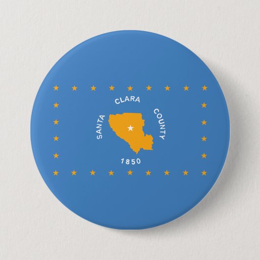 Vlag van Santa Clara (provincie VS, Californië) Ronde Button 7,6 Cm (Voorkant)