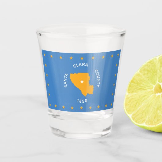 Vlag van Santa Clara (provincie VS, Californië) Shot Glas (Voorkant)