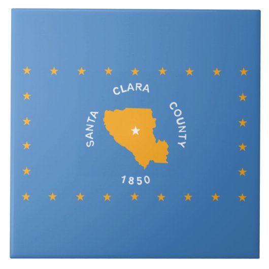 Vlag van Santa Clara (provincie VS, Californië) Tegeltje (Voorkant)