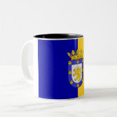 Vlag van Santiago (Chili) Tweekleurige Koffiemok (Voorkant links)