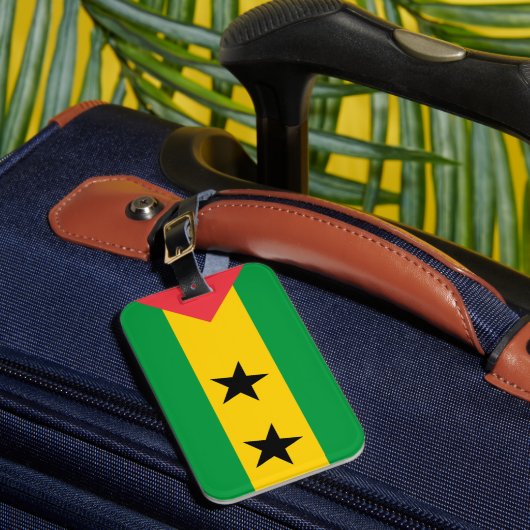 Vlag van São Tomé en Principe Bagagelabel (Voorkant Insitu 1)
