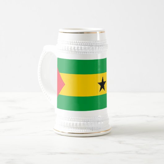 Vlag van Sao Tome en Principe Bierpul (Voorkant links)