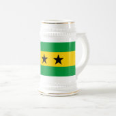 Vlag van Sao Tome en Principe Bierpul (Voorkant rechts)