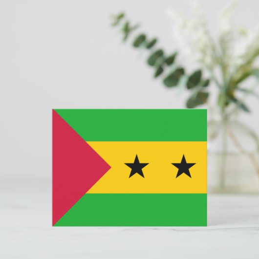 Vlag van Sao Tomé en Principe Briefkaart (Staand voorkant)