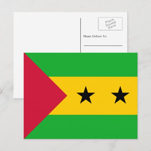 Vlag van Sao Tomé en Principe Briefkaart (Voorkant / Achterkant)