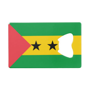 Vlag van Sao Tome en Principe Creditkaart Flessenopener