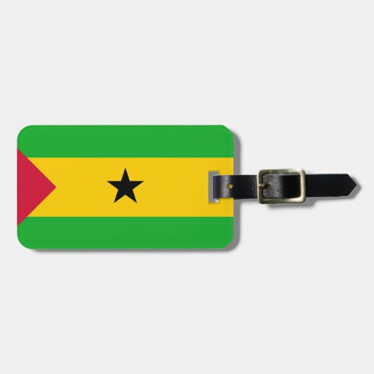 Vlag van Sao Tomé en Principe Easy ID Personal Bagagelabel (Voorkant horizontaal)