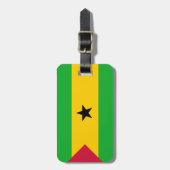 Vlag van Sao Tomé en Principe Easy ID Personal Bagagelabel (Voorkant verticaal)