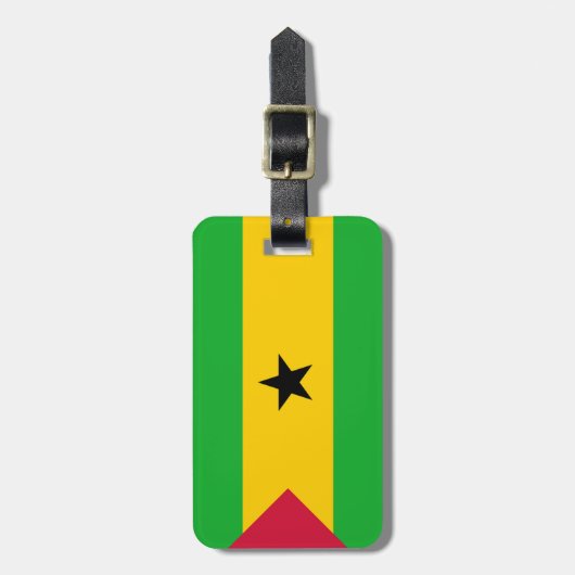 Vlag van Sao Tomé en Principe Easy ID Personal Bagagelabel (Voorkant verticaal)