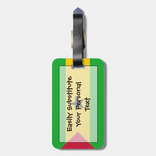 Vlag van Sao Tomé en Principe Easy ID Personal Bagagelabel (Achterkant verticaal)