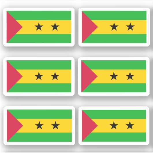 Vlag van São Tomé en Príncipe - een collectie Sticker (Voorkant)