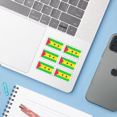 Vlag van São Tomé en Príncipe - een collectie Sticker (Laptop met iPhone)