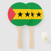 Vlag van Sao Tome en Principe Handwaaier (Voorkant en achterkant)