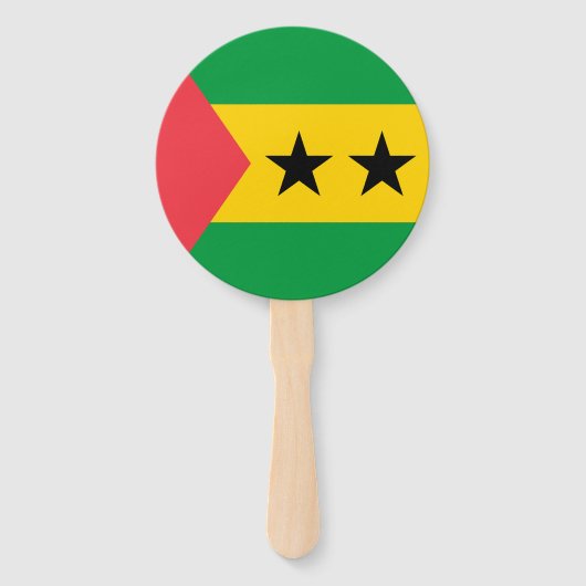 Vlag van Sao Tome en Principe Handwaaier (Voorkant)