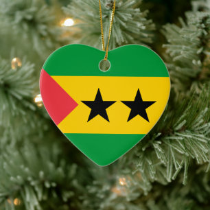 Vlag van Sao Tomé en Principe Keramisch Ornament