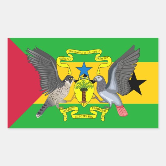 Vlag van Sao Tomé en Principe Rechthoekige Sticker (Voorkant)
