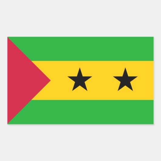 Vlag van Sao Tomé en Principe Rechthoekige Sticker (Voorkant)